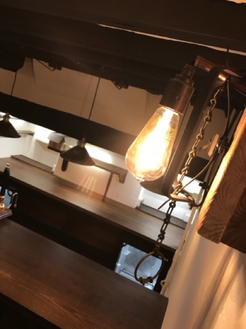 Micro pub decorative filament lighting detail