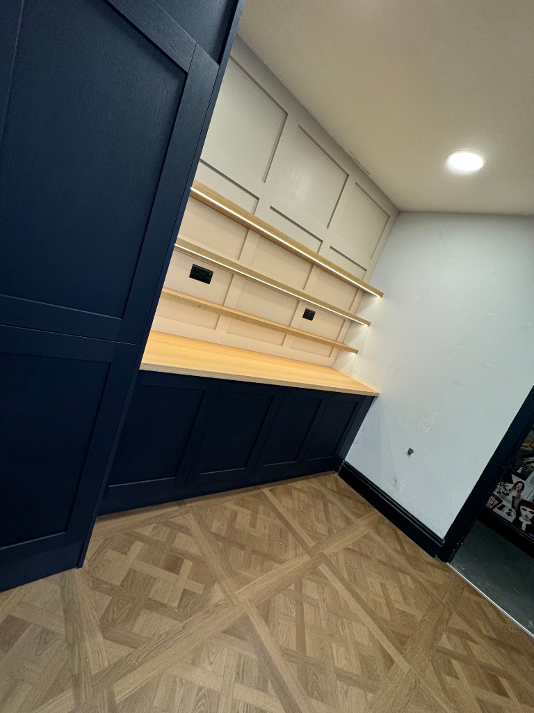 Bespoke interior fit-out with integrated lighting and power