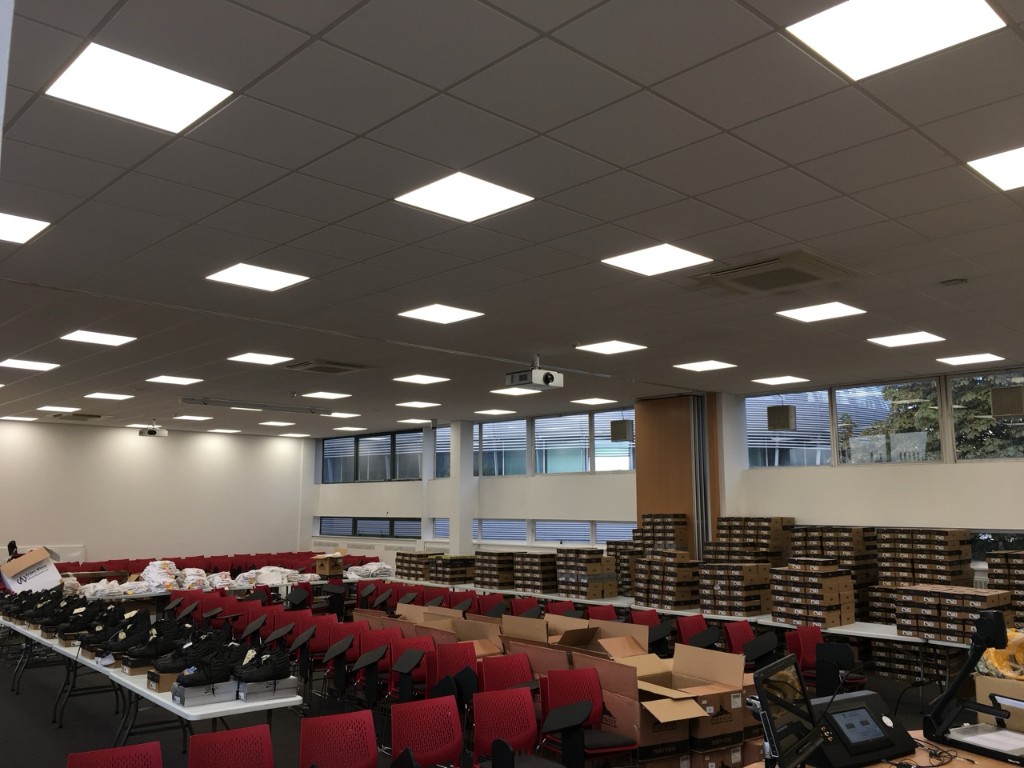 Large training suite with LED panels and projector