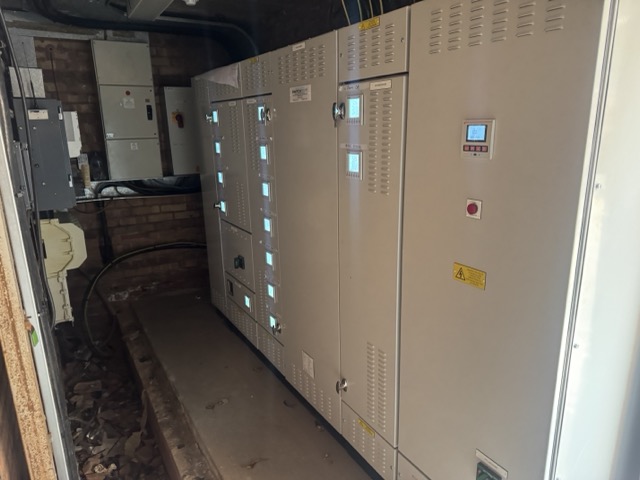 Corridor electrical and flooring works in progress